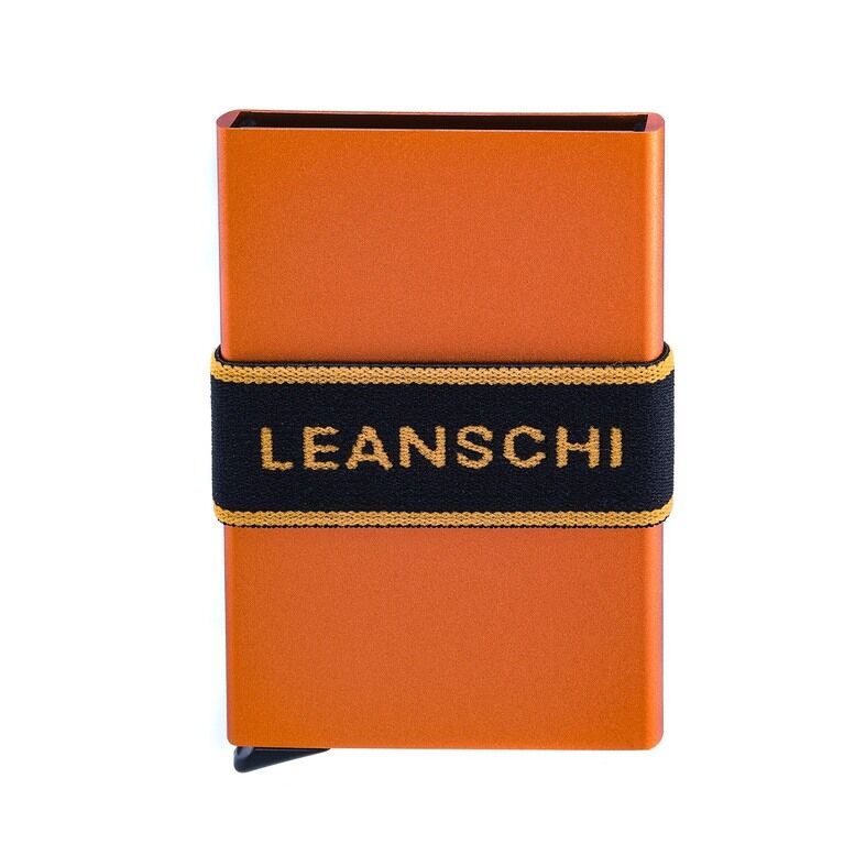 LEANSCHI Tech Wallet V2 Orange Aluminium RFID Safe Credit Card Holder