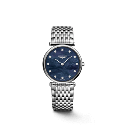 Longines La Grande Classique de Longines Blue Mother of Pearl Dial Diamond Set Stainless Steel Womens Quartz Watch L45124816