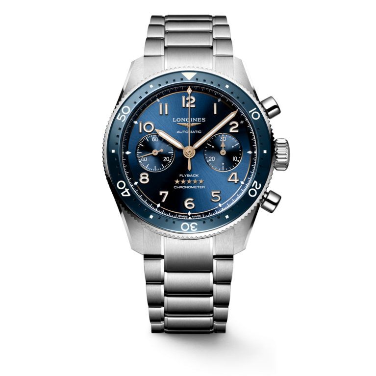Longines Spirit Flyback Blue Dial Stainless Steel Mens Chronograph Watch L38214936