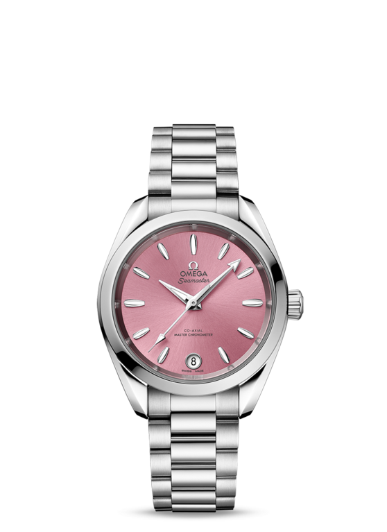 Omega Seamaster Aqua Terra Shades Co-Axial Master Chronometer Pink Dial Stainless Steel Womens 34mm Wristwatch  22010342010003