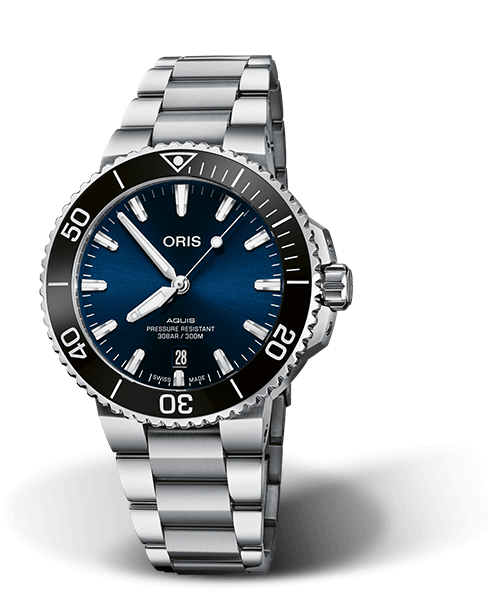 Oris Aquis Date Blue Dial Stainless Steel Mens 41.5mm Watch