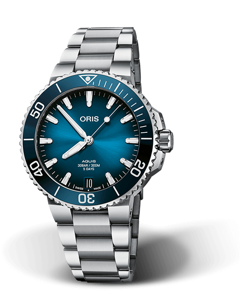 Oris Aquis Date Calibre 400 Blue Dial Stainless Steel Mens 41.5mm Watch