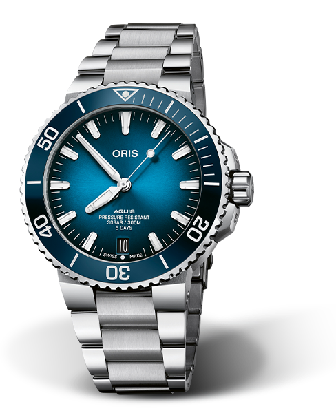 Oris Aquis Date Calibre 400 Blue Dial Stainless Steel Mens 43.5mm Watch