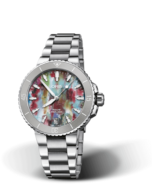 Oris Aquis Date Multi-Coloured Dial Stainless Steel Womens 36.5mm Watch