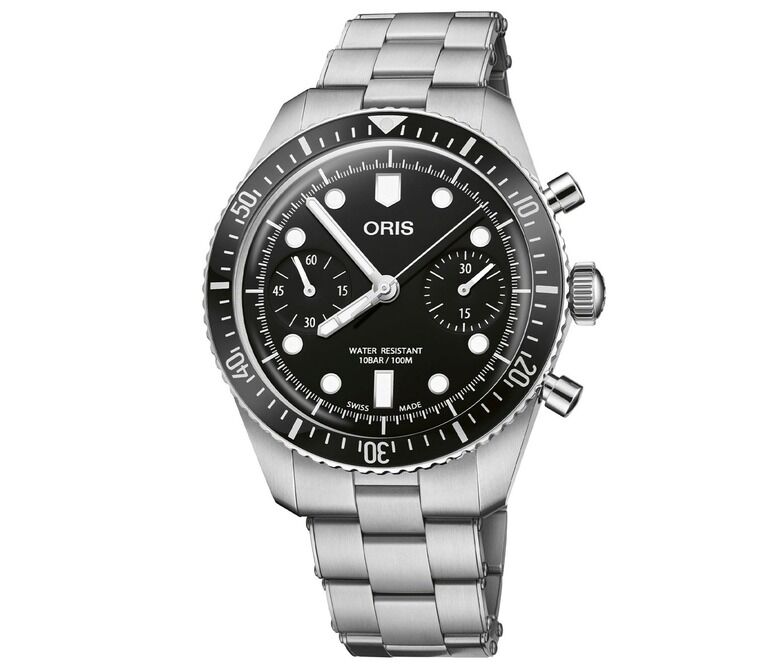 Oris Divers Sixty-Five Black Dial Stainless Steel Mens Chronograph Watch