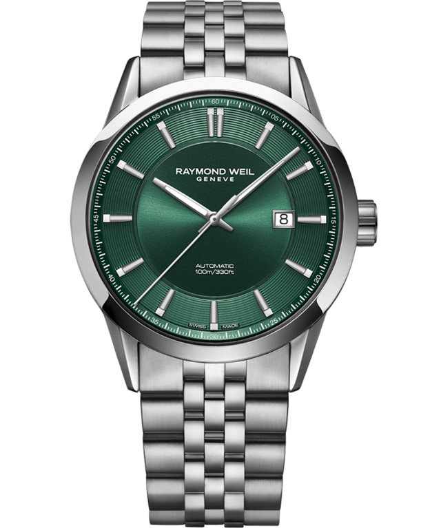 Raymond Weil Freelancer Green Dial Dial Stainless Steel Mens Watch 2731-ST-52001