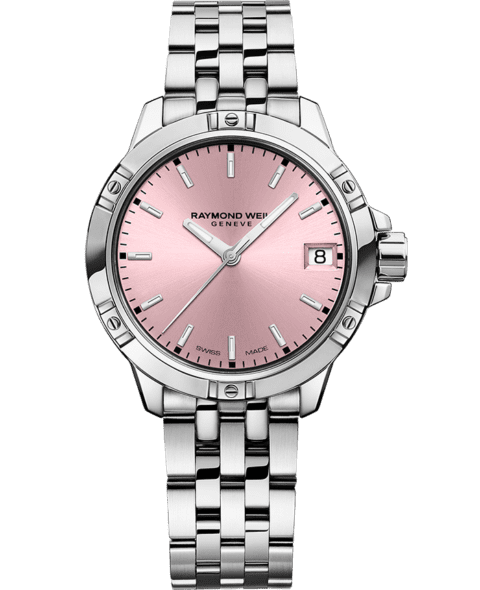 Raymond Weil Tango Pink Dial Stainless Steel Womens Quartz Watch 5960-ST-80001
