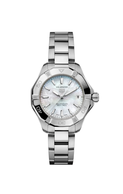 TAG Heuer Aquaracer Professional 200 Solargraph Stainless Steel Mother of Pearl Dial Womens Quartz 34mm Watch WBP1312.BA0005
