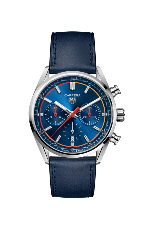 TAG Heuer Carrera Calibre HEUER 02 Blue Dial Stainless Steel Mens Chronograph Watch CBN201D.FC6543