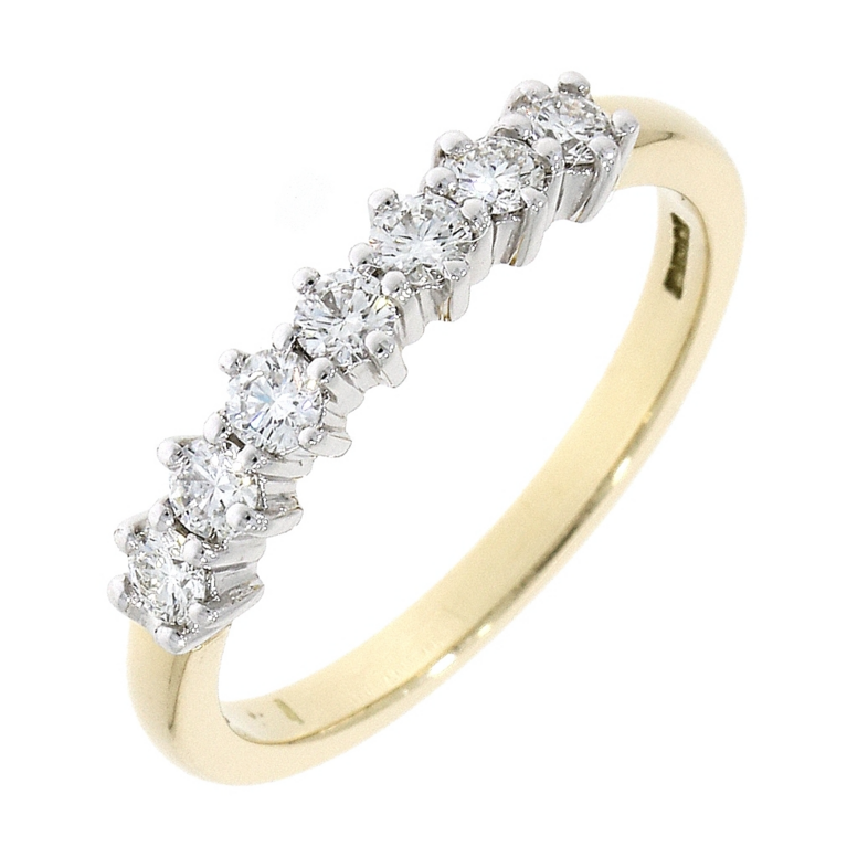 18ct Gold Claw Set Diamond 0.33ct Seven Stone Half Eternity Ring