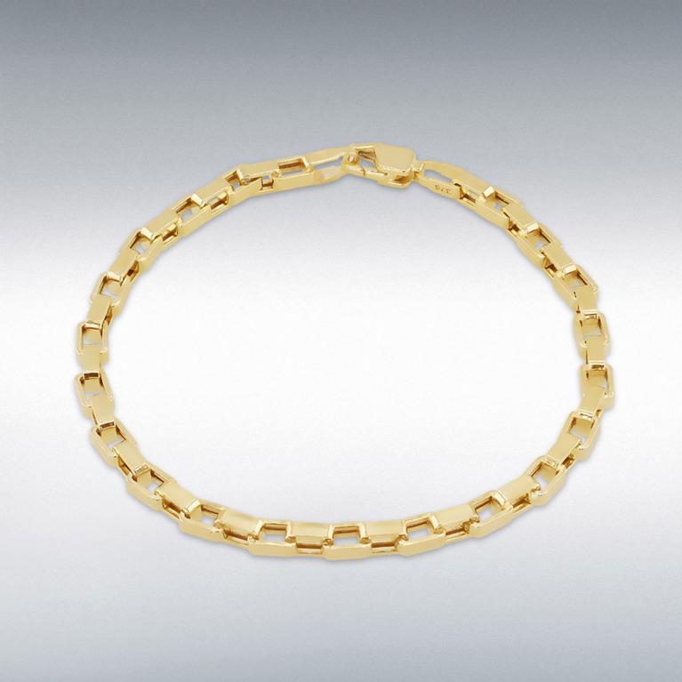 9ct Gold Square Paper Chain Link Design Bracelet