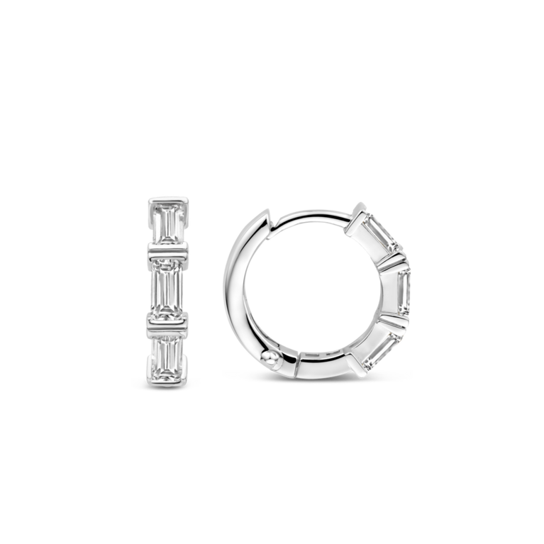 TI SENTO Sterling Silver Cubic Zirconia Set Huggy Hoop Earrings