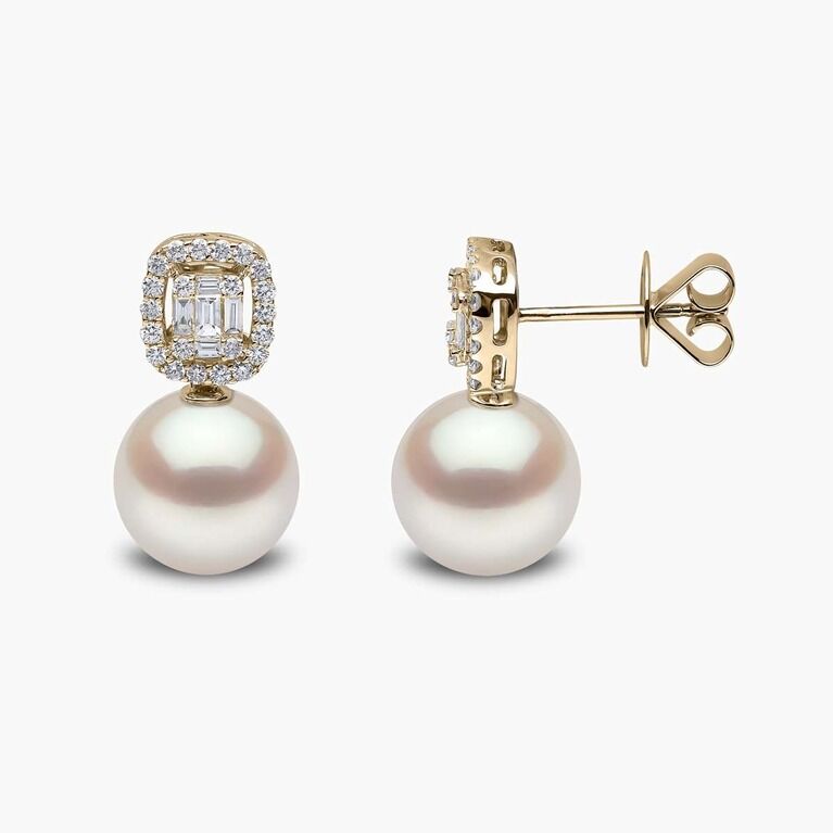 YOKO London Starlight 18ct Gold, Pearl & Diamond Set Drop Earrings
