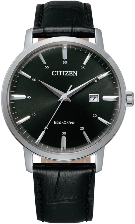 Citizen Eco-Drive Black Dial Stainless Steel Mens Watch BM7460-11E
