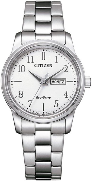 Citizen Eco-Drive Day-Date White Dial Stainless Steel Womens Watch EW3261-57A