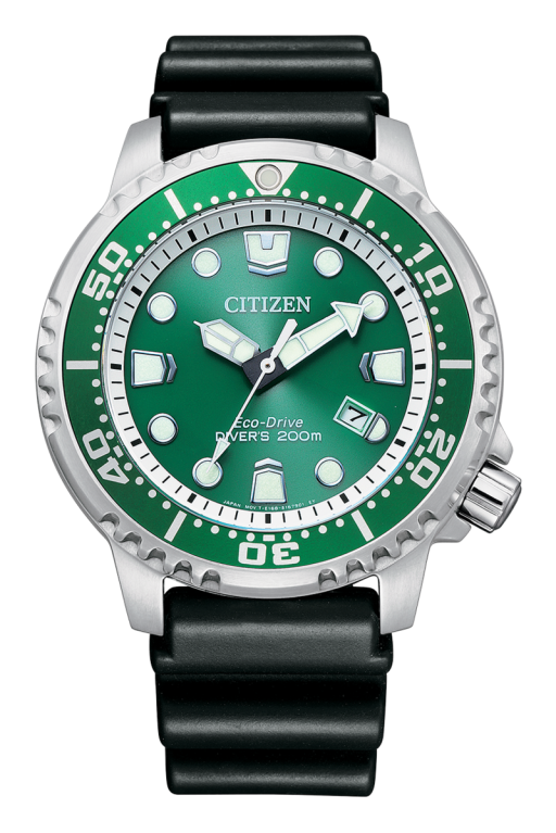 Citizen Eco-Drive Promaster Diver Green Dial Stainless Steel Mens Watch BN0158-18X