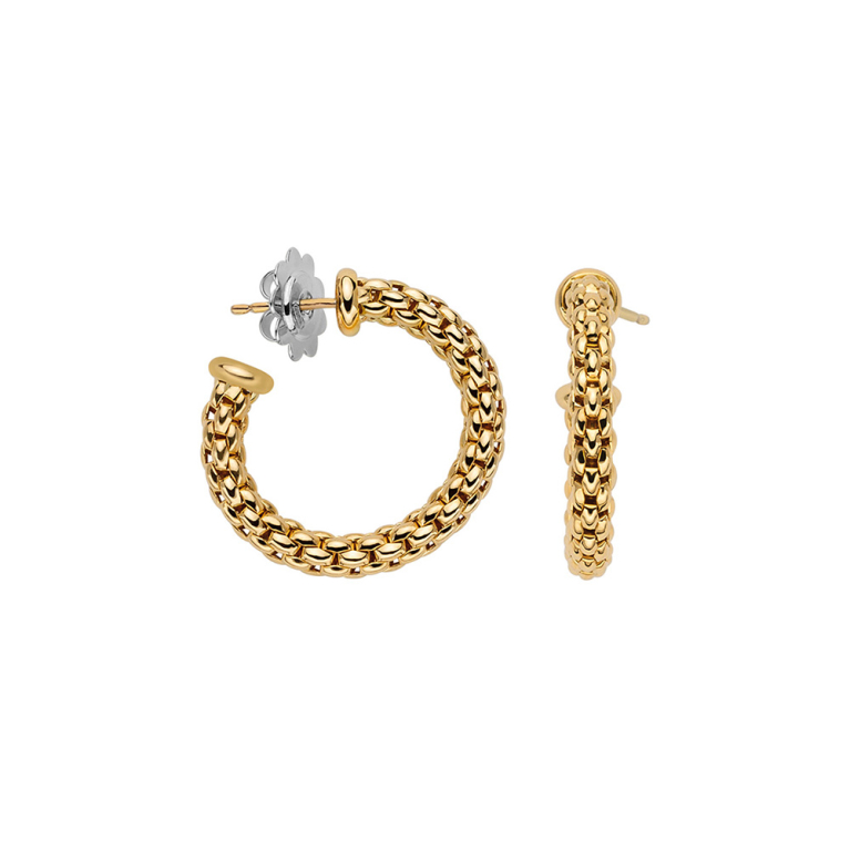FOPE Essentials 18ct Gold Hoop Earrings OR01Y