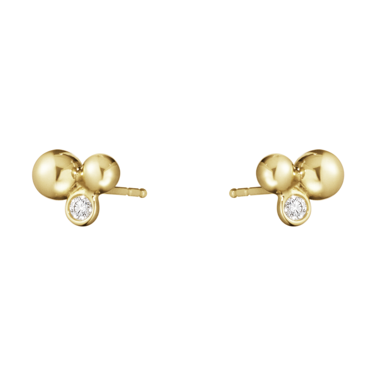 Georg Jensen MOONLIGHT GRAPES 18ct Gold & Diamond Set Stud Earrings 20000663