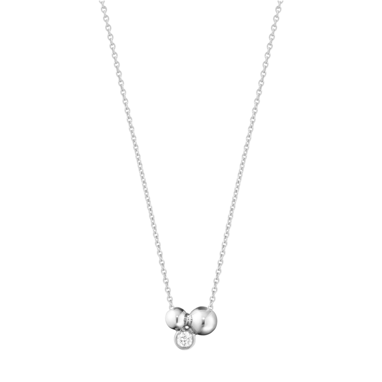 Georg Jensen MOONLIGHT GRAPES Sterling Silver  & Diamond Pendant Necklace 20000713