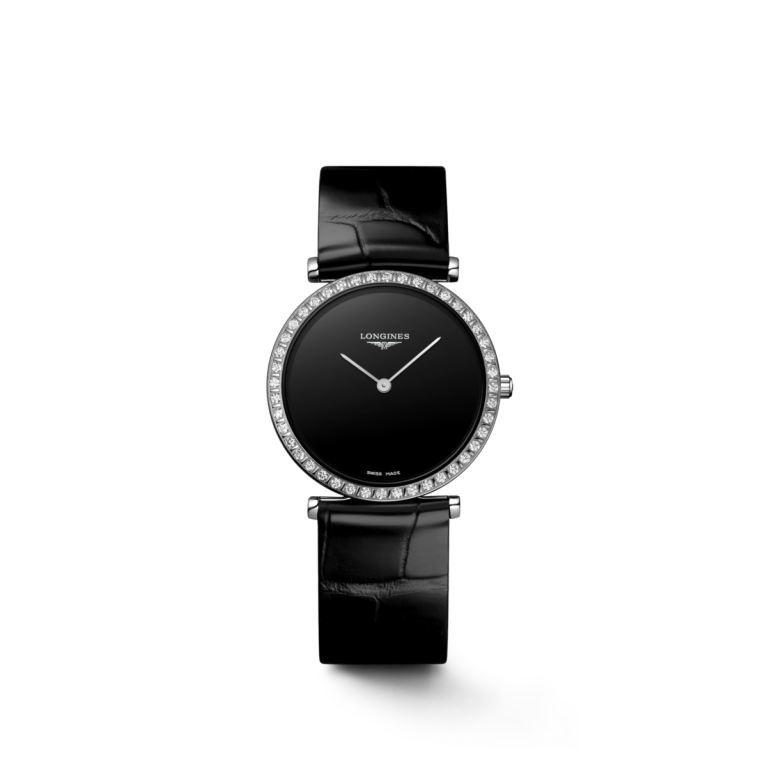 Longines La Grande Classique de Longines Black Dial Diamond Set Stainless Steel Womens Quartz Watch L45230502