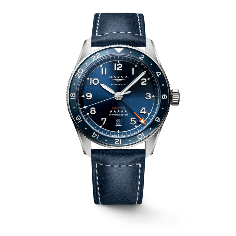 Longines Spirit Zulu Time Blue Dial Stainless Steel Mens GMT Watch 42mm L38124932