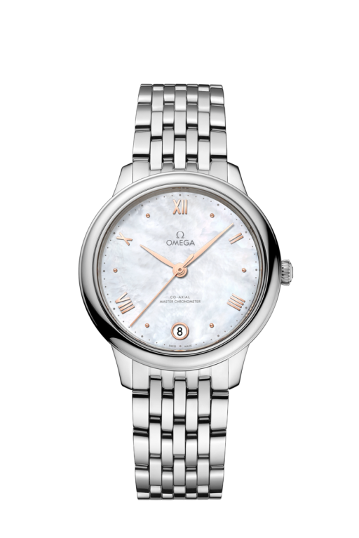 Omega De Ville Prestige Co-Axial Master Chronometer Mother of Pearl Dial Stainless Steel Womens Watch 43410342005001