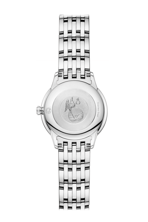 Omega De Ville Prestige Linen Dial Stainless Steel Womens Quartz Watch 27.5mm 43410286009001