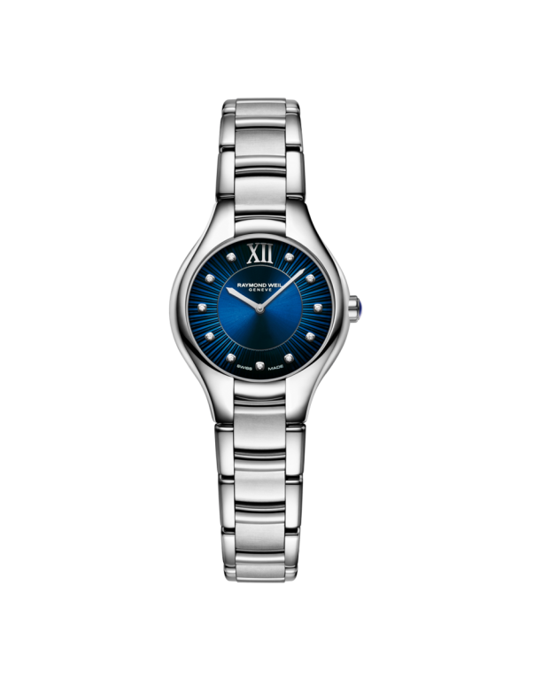 Raymond Weil Noemia Blue Diamond Set Dial Stainless Steel Womens Quartz Watch 24mm 5124-ST-50181