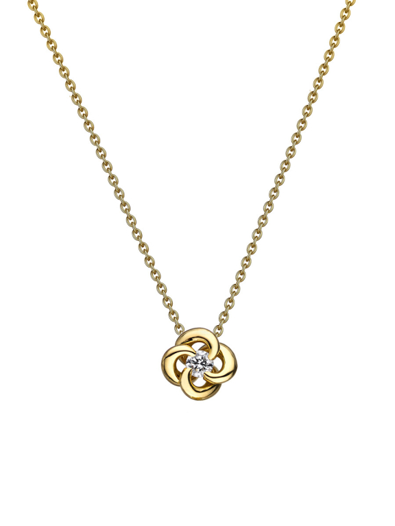 Shaun Leane 18ct Gold & Diamond Entwined Petal Flower Pendant Necklace