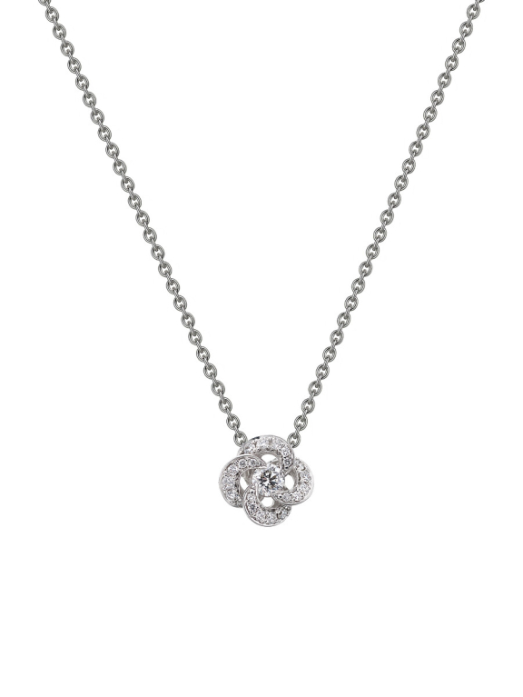 Shaun Leane 18ct White Gold & Diamond Entwined Petal Flower Pendant Necklace EN043.WGWHNOS