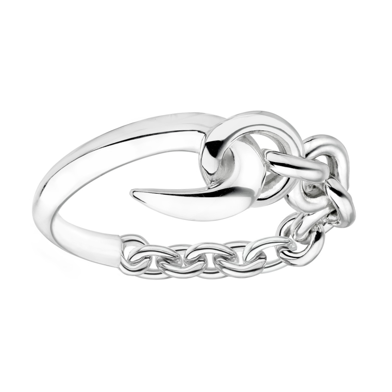 Shaun Leane Sterling Silver Hook Chain Ring (size M) HT020.SSNARZM