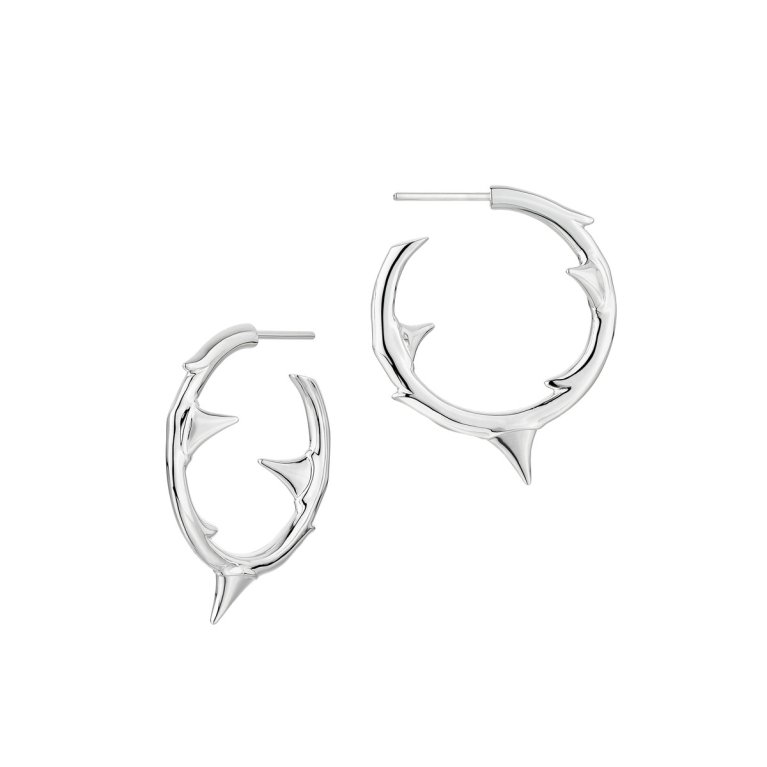 Shaun Leane Sterling Silver Rose Thorn Medium Hoop Earrings RT024.SSNAEOS