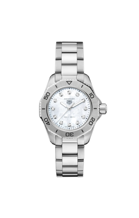 TAG Heuer Aquaracer Professional 200 Mother of Pearl Diamond Set Dial Stainless Steel Womens Quartz Watch WBP1416.BA0622