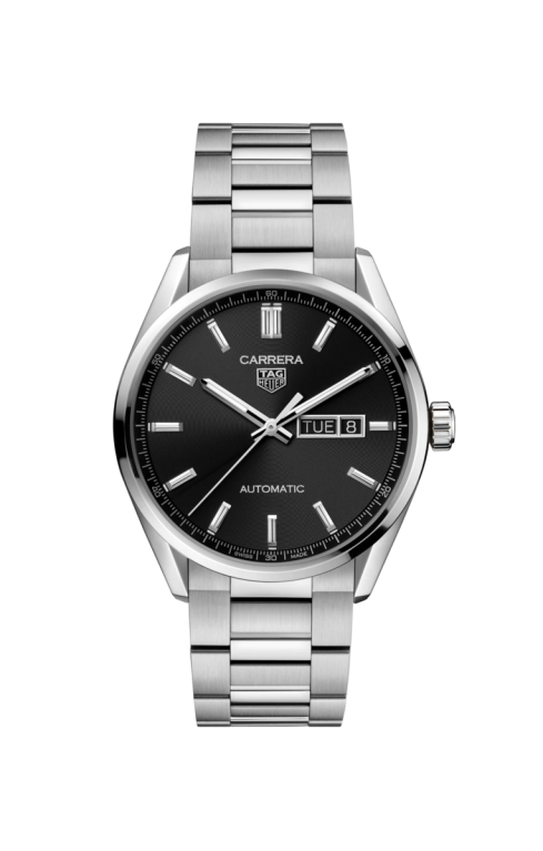 TAG Heuer Carrera Calibre 5 Black Dial Day-Date Stainless Steel Mens Watch WBN2010.BA0640