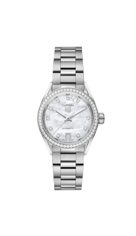 TAG Heuer Carrera Mother of Pearl Dial Diamond Set Stainless Steel Womens Watch WBN2414.BA0621