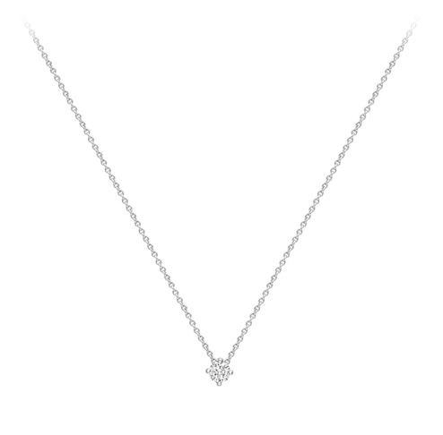 18ct White Gold Claw Set 0.05ct Diamond Slider Pendant Necklace