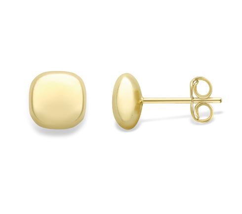 9ct Gold 7mm Square Stud Earrings