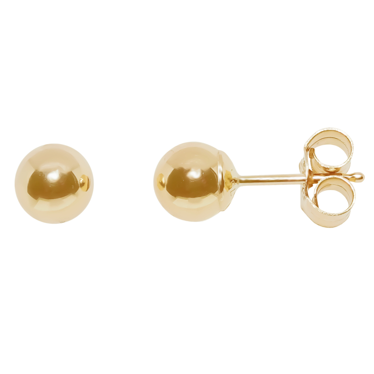 9ct Gold Classic Ball Stud Earrings (5mm)
