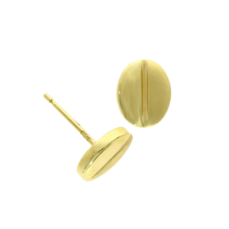 9ct Gold Coffee Bean Stud Earrings