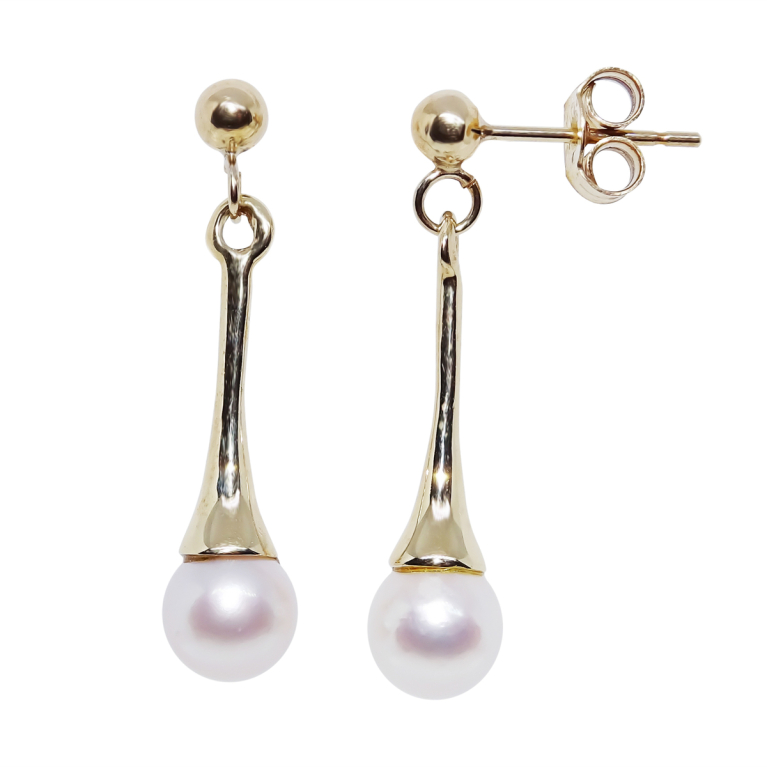 9ct Gold Culture Pearl Set Drop Earrings