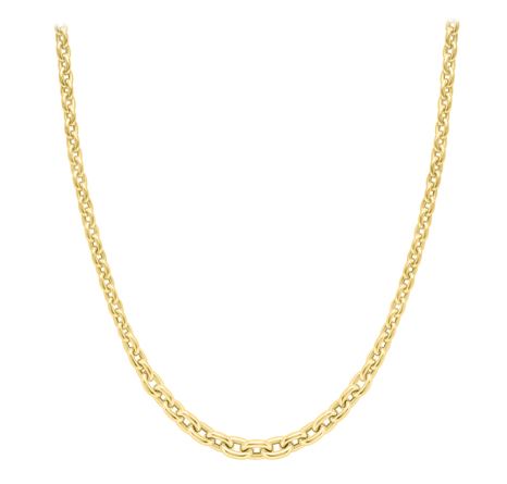 9ct Gold Graduated Squared Oval Link 18" Necklace