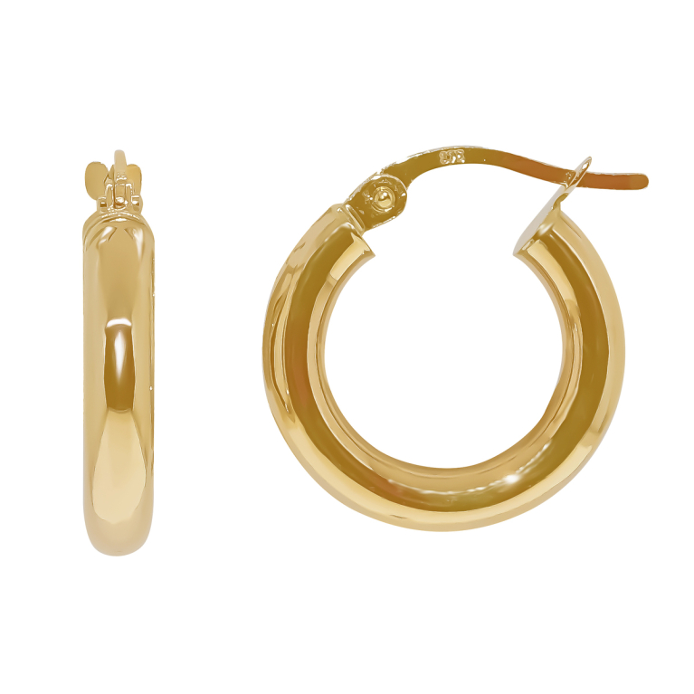 9ct Gold Plain Polished Hoop Earrings