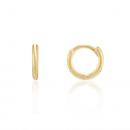9ct Gold Polished Rounded 5mm Huggie Hoop Earrings