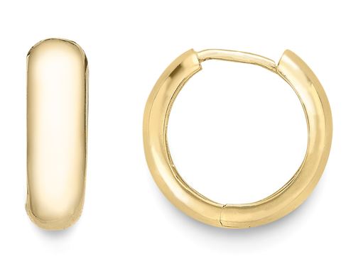 9ct Gold Polished Rounded Huggie Hoop Earrings