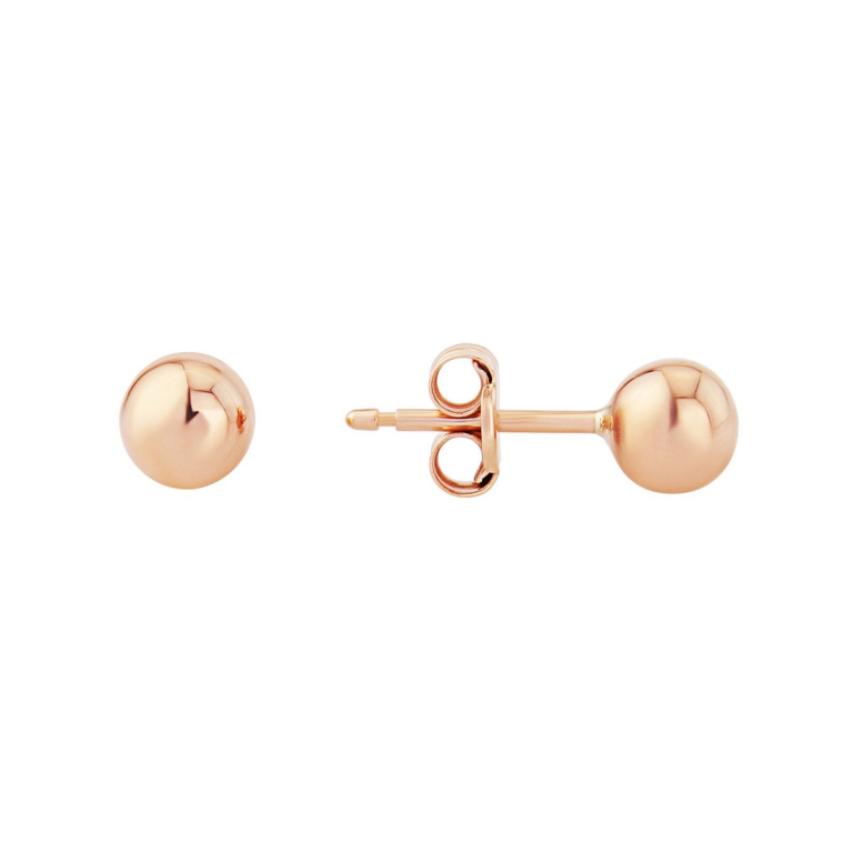 9ct Rose Gold Classic Ball Stud Earrings (5mm)
