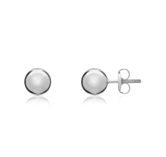9ct White Gold Classic Ball Stud Earrings (4mm)