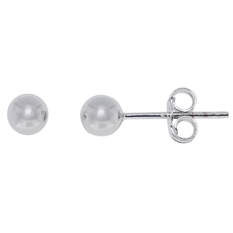 9ct White Gold Classic Ball Stud Earrings (4mm)