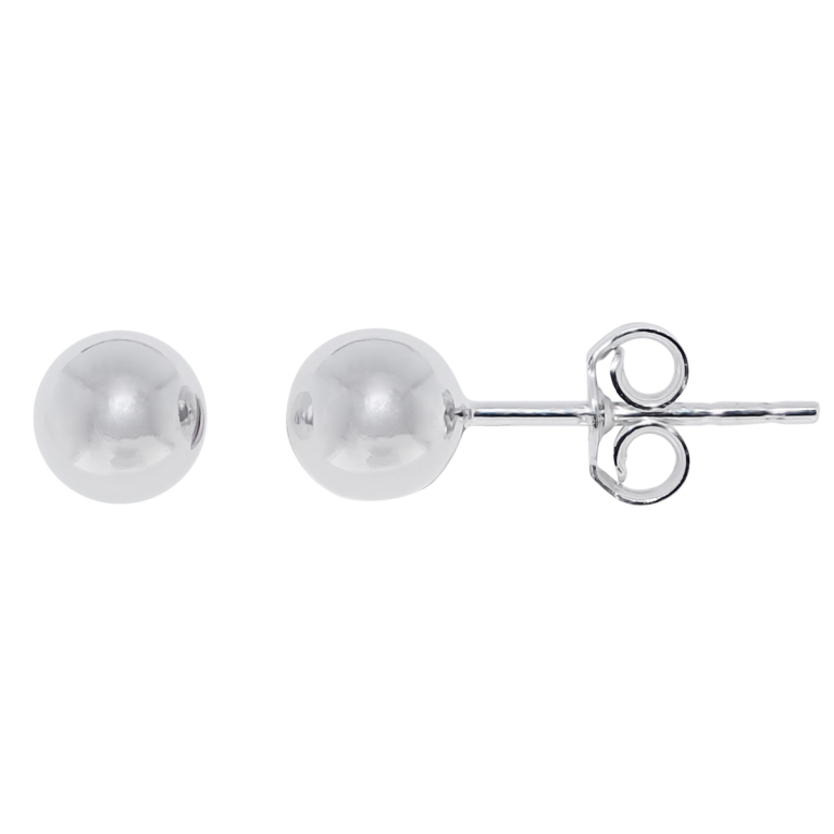 9ct White Gold Classic Ball Stud Earrings (5mm)