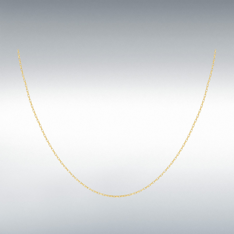 9ct Yellow Gold Diamond Cut Belcher Chain Link 18" Necklace