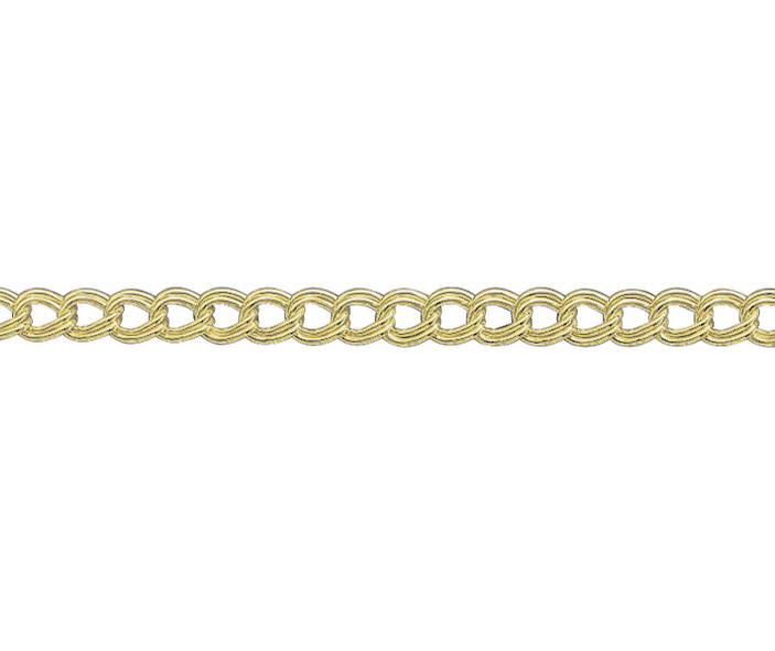 9ct Yellow Gold Double Curb Chain Link 20" Necklace